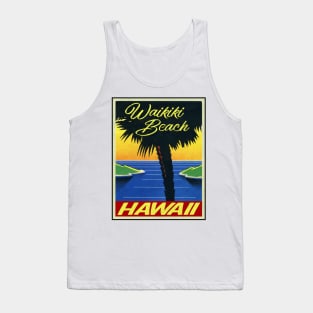 Waikiki Beach Hawaii Vintage Beach Laptop Tank Top